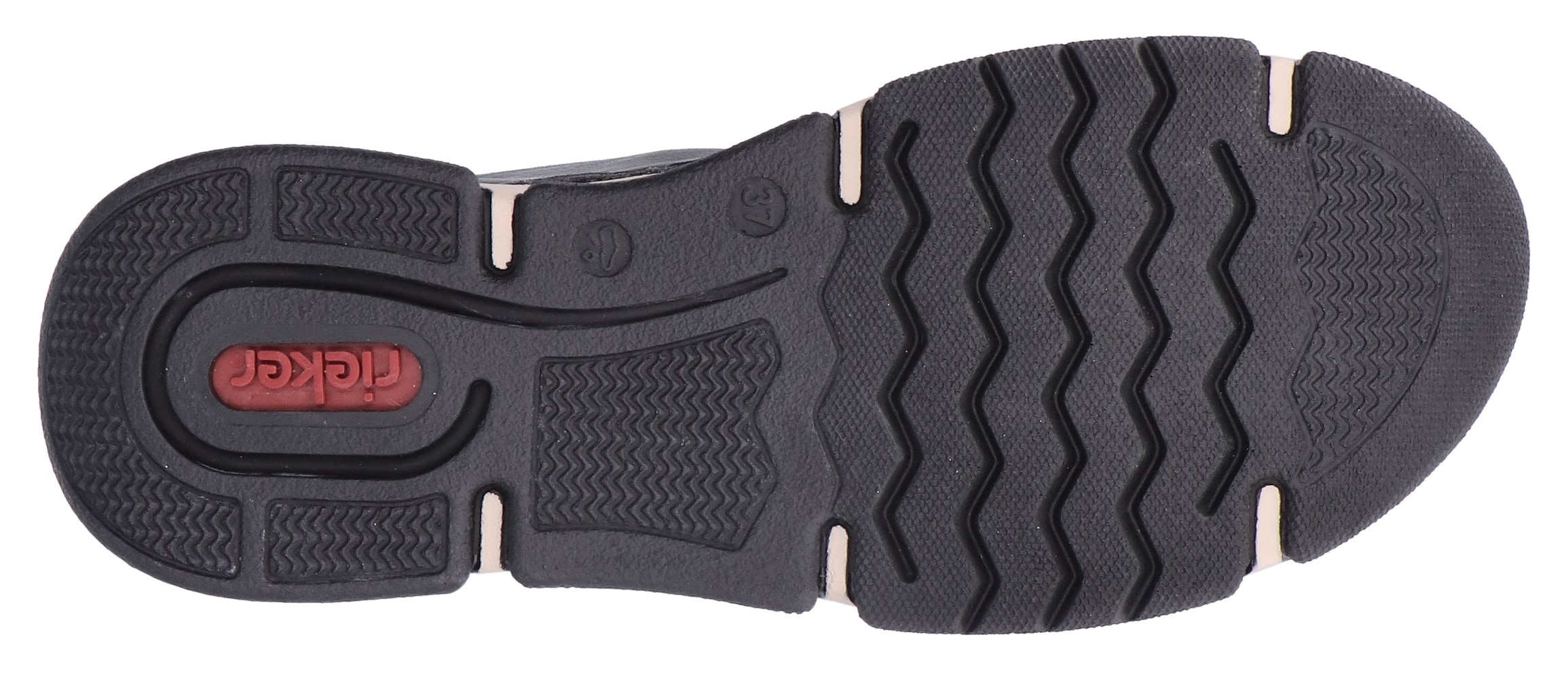 Rieker Sneaker  , Freizeitschuh, Halbschuh, Schnürschuh mit Kontraststeppung