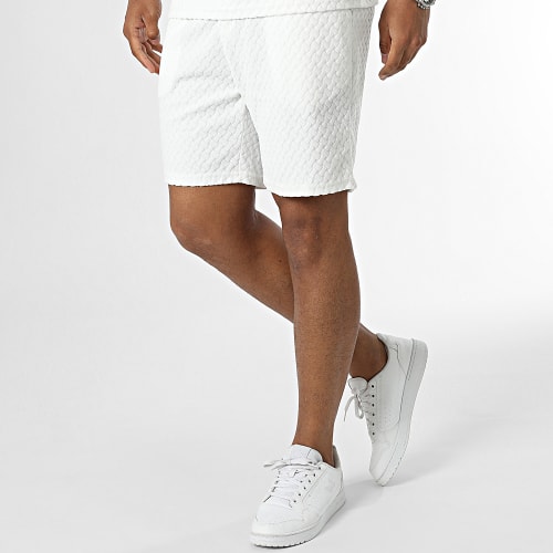 Ensemble Tee Shirt Et Short Jogging Blanc