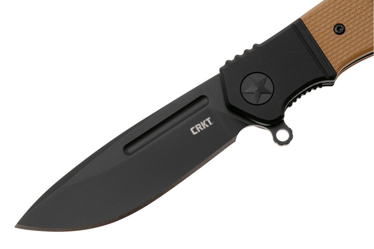 CRKT Homefront Compact Black DLC K245BKP Desert Tan G10 zakmes, Ken Onion design