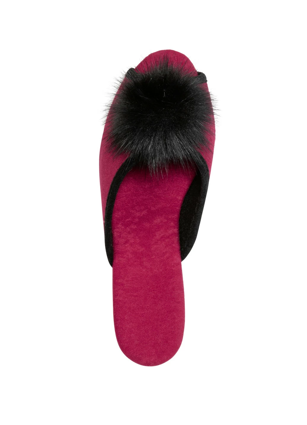 ELENA EDEN Pantolette mit schwarzem Kunstfellpompon