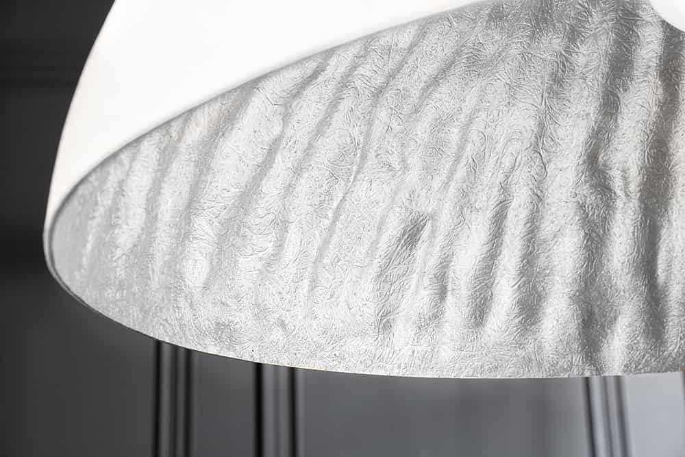 Elegante Design Hängeleuchte GLOW 70cm weiß silber Hängelampe