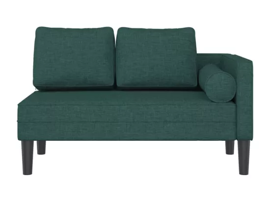 Prolenta Premium - Chaise longue avec coussins vert foncé tissu