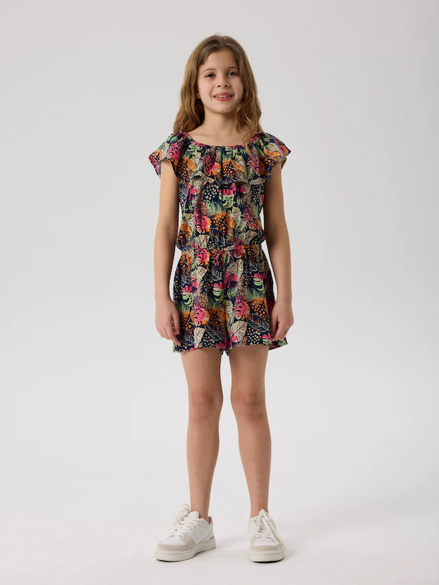 Name It Kurzoverall »NKFVINAYA  PLAYSUIT FFF«, Kunstfaser, elastischer Bund, Allover-Druck