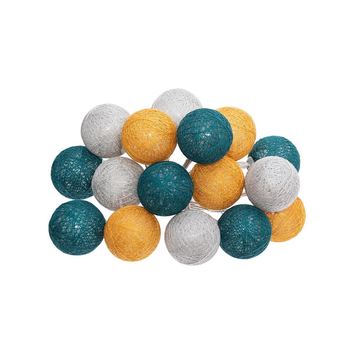 GUIRLANDE LED PILE 16 BOULES TROPI D.3.5CM