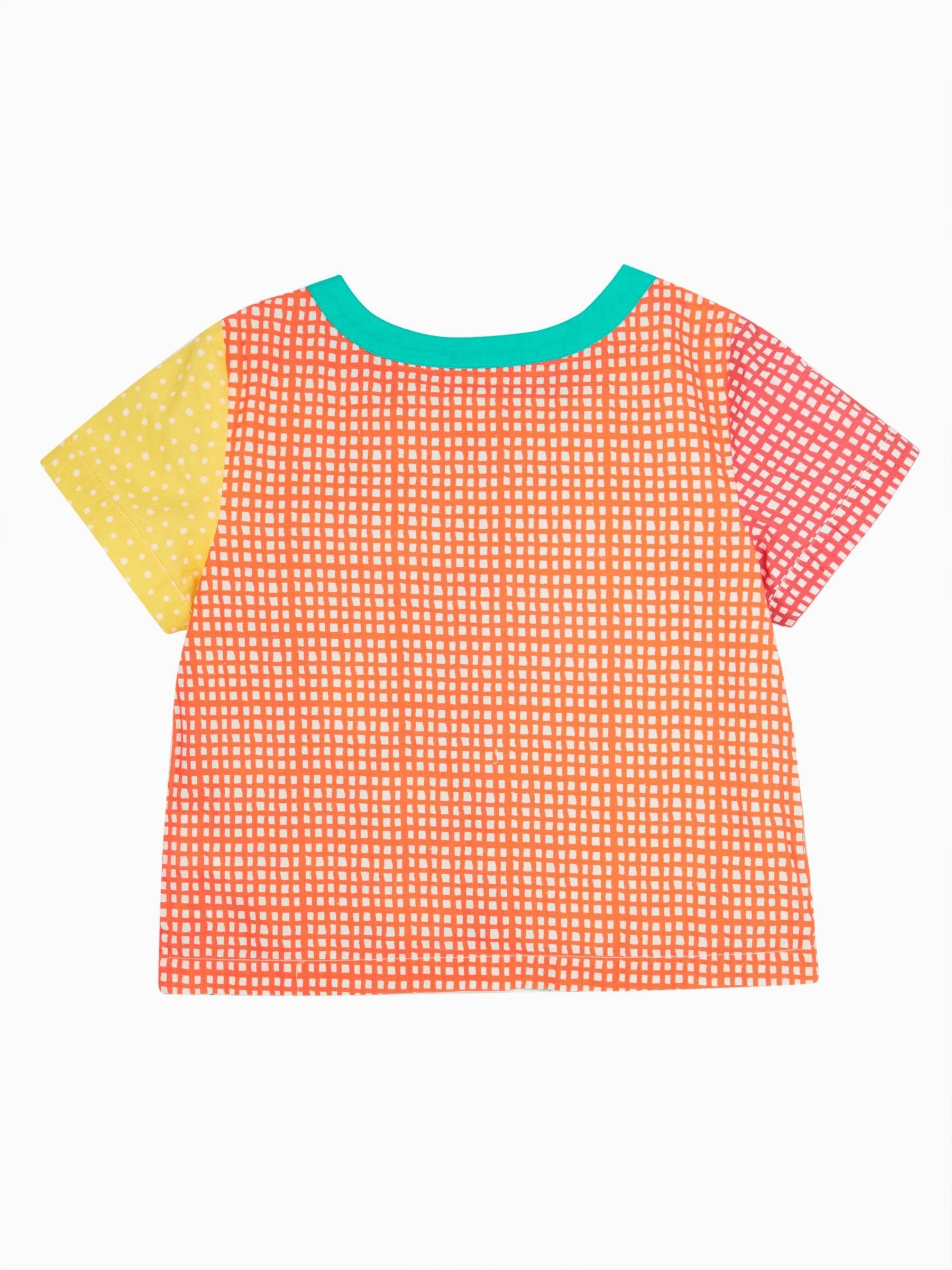 Frugi Blue Estella Shirt Rainbow Cotton Shirt