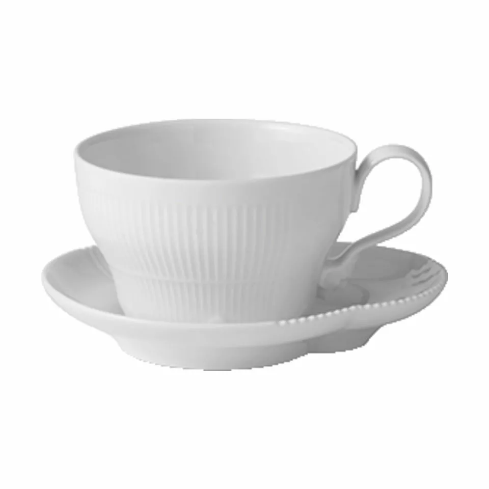 Royal Copenhagen Hvid Elements Kop m. underkop