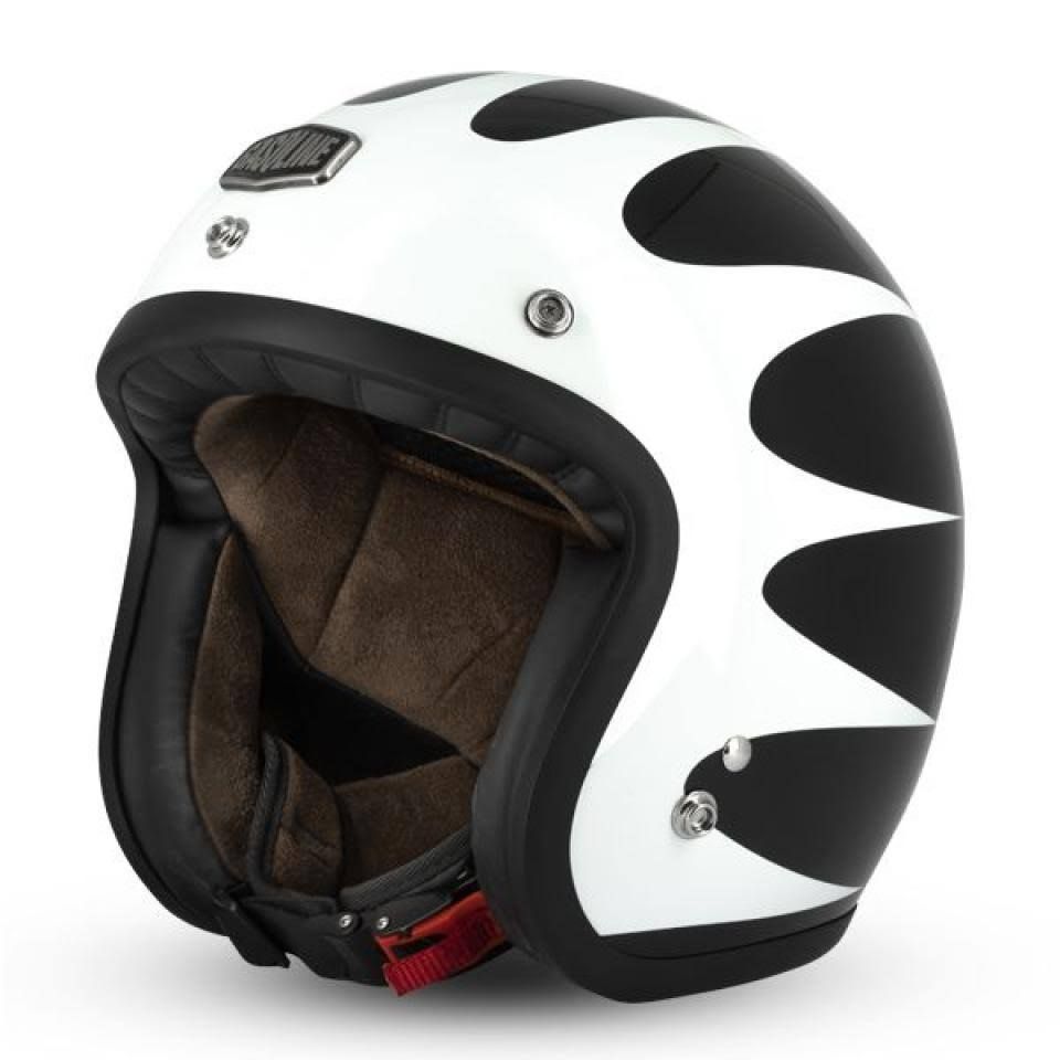 Gasoline Casque Café Racer S250 noir rouge