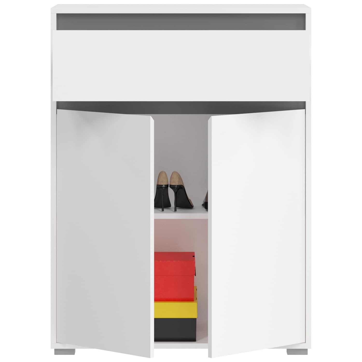 Schuhschrank Torino 76 x 102 cm weiß/grau