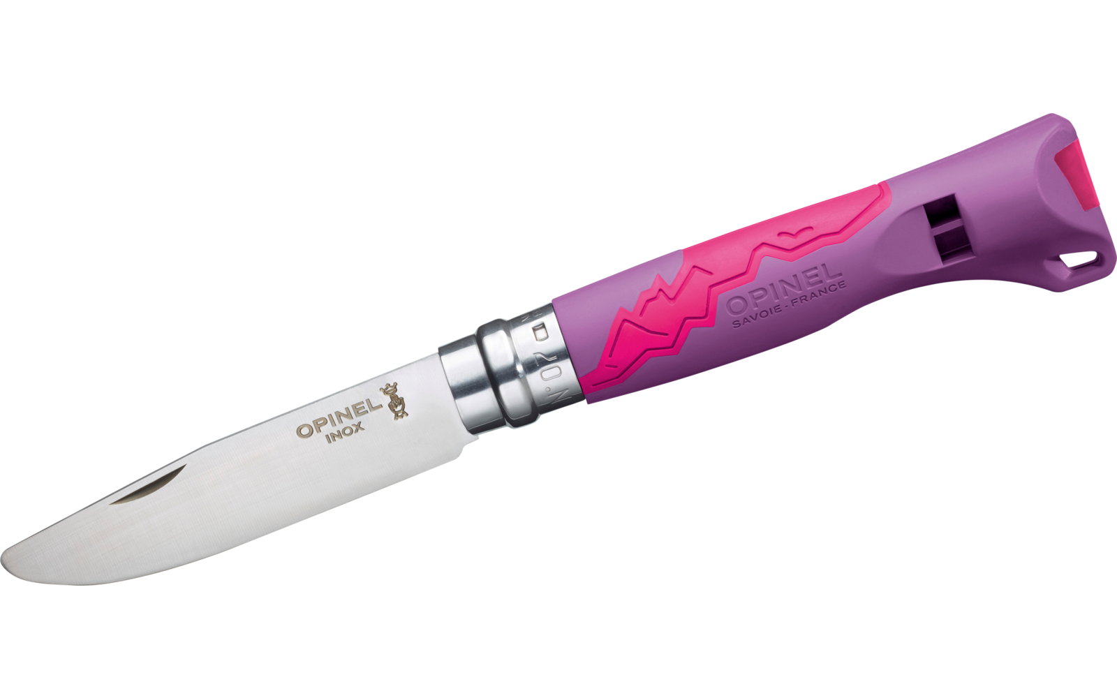 Opinel N°07 Outdoor Junior Taschenmesser mit integrierter Pfeife Klingenlänge 8 cm blau