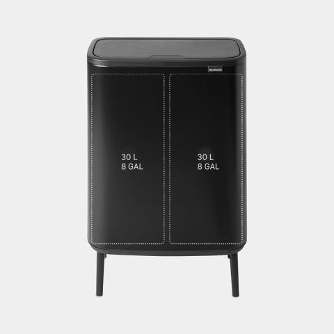 Bo Touch Bin Hi, met 2 binnenemmers, 2 x 30 liter - Matt Black