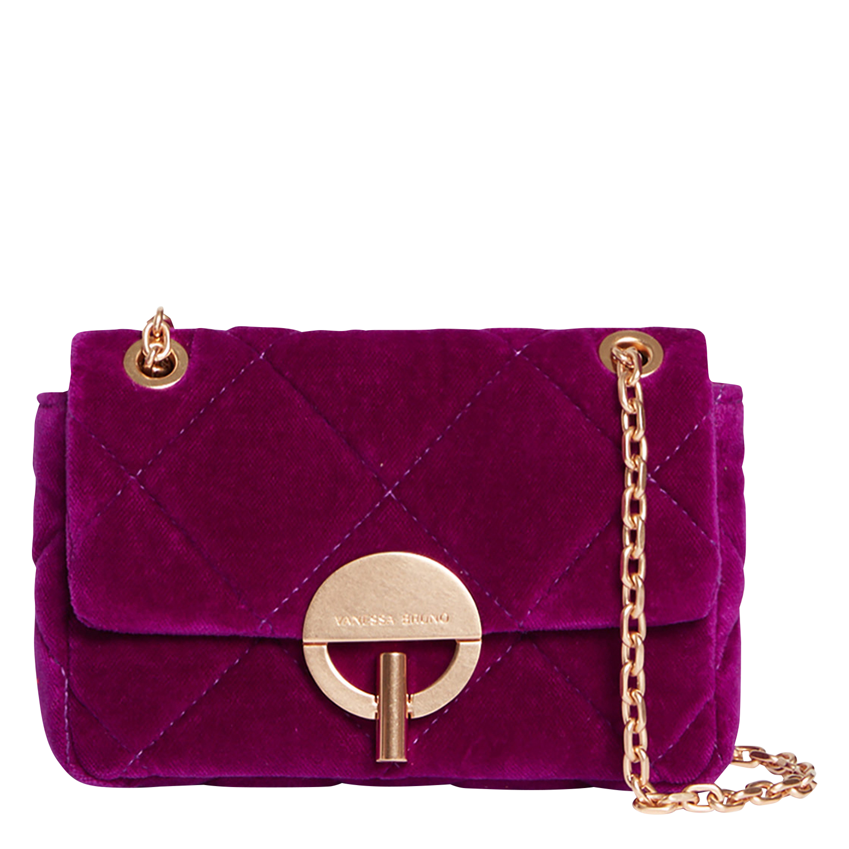 MOON - Sac bandoulière en velours matelassé| Violet