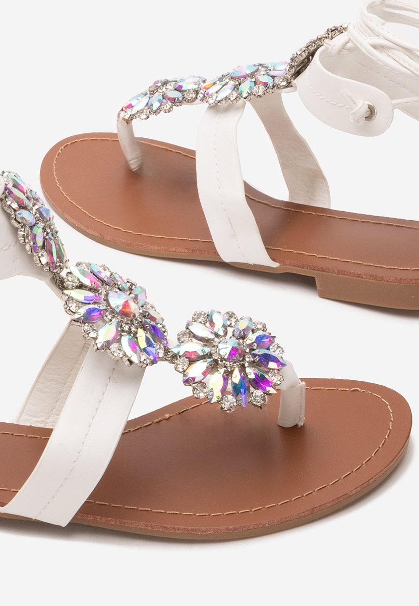 Sandales avec lacets sur le pied blanches Riaza