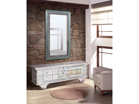 coffre en manguier blanc vieilli Blanco.Giner y Colomer.46x40x116