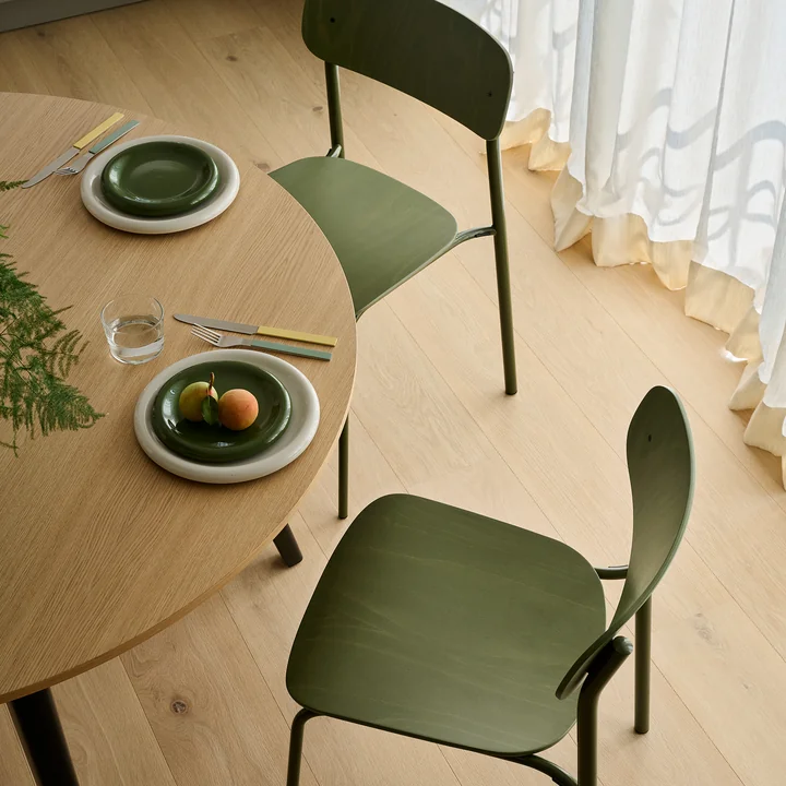 Thonet - S 243 Stuhl, Chrom / Eiche klar lackiert