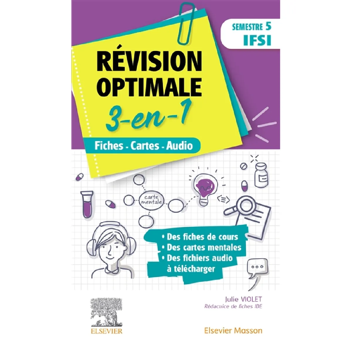 Révision optimale 3-en-1 : semestre 5 IFSI : fiches, cartes, audio · Occasion