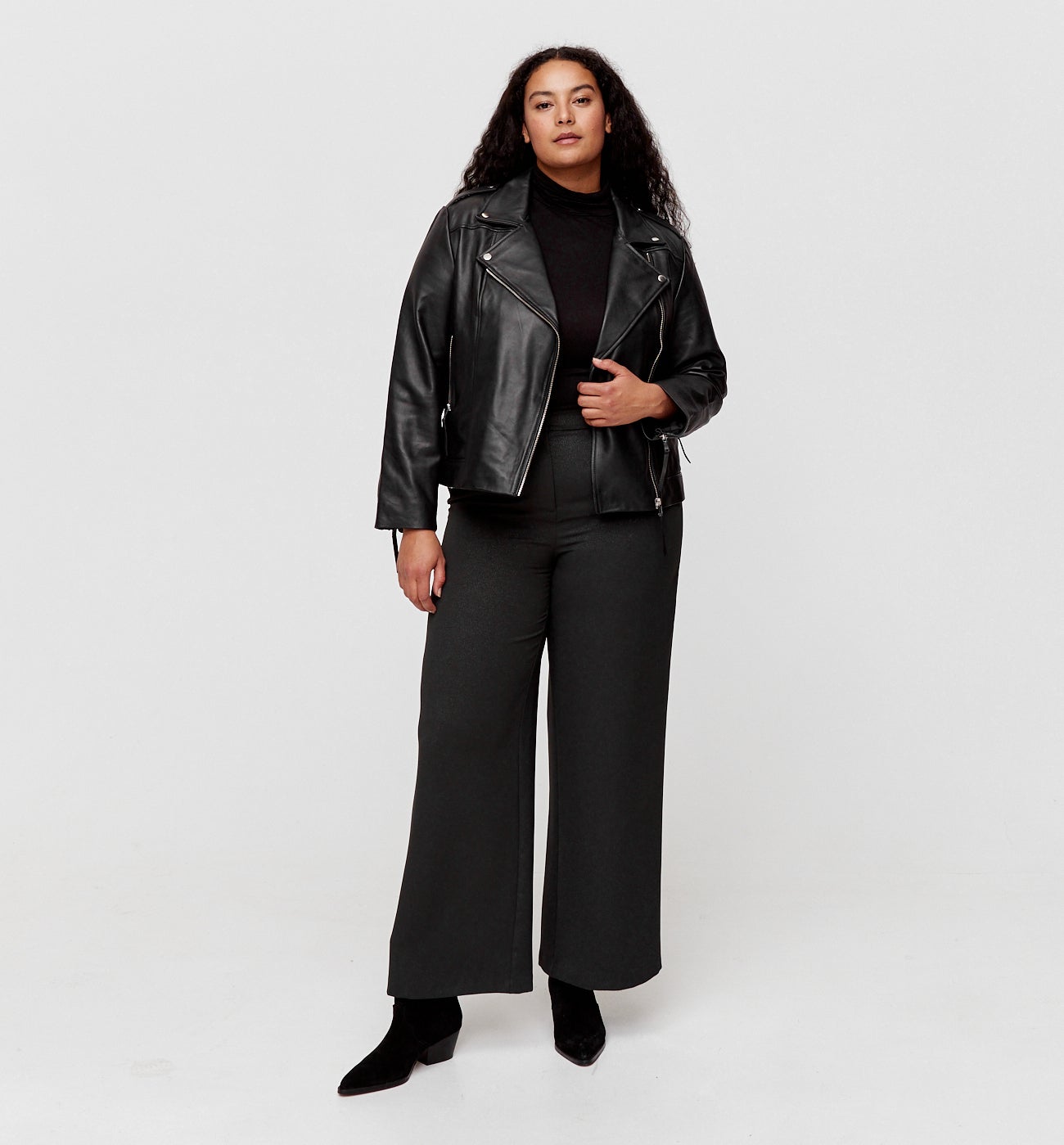 Blouson en cuir Femme - Noir