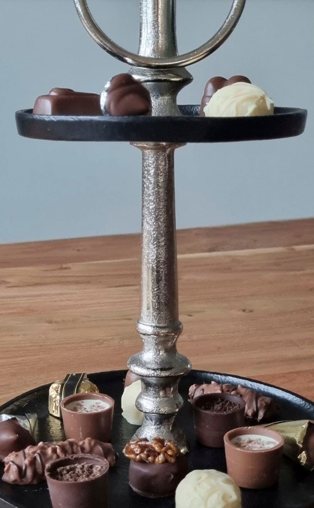 Ambiente Haus Etagere »Etagere 2 Stufen Silber und Schwarz«