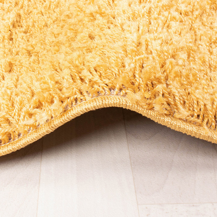 Rond Hoogpolig vloerkleed - Solid Geel