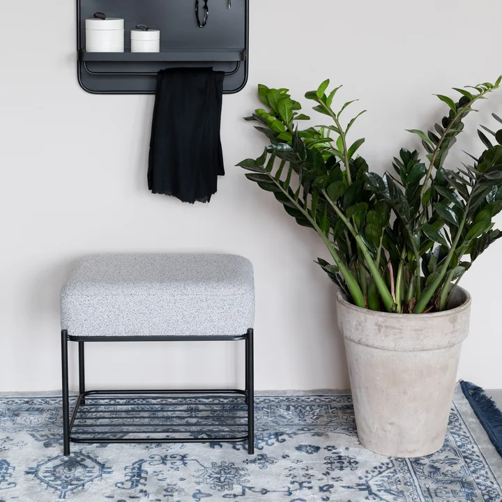 Livingstone - Comfy Hocker 50 x 35 cm, schwarz / grau