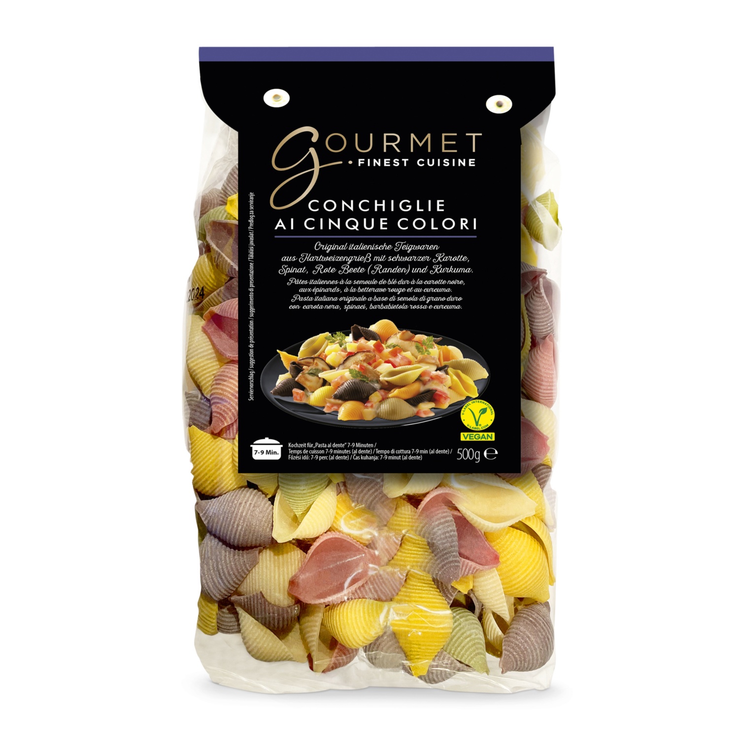 GOURMET FINEST CUISINE Pasta, Conchiglie 5-colori 500 g