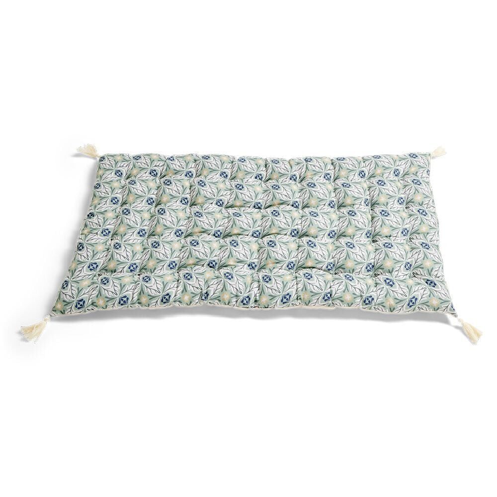 Matelas de sol 120x60cm pompons polycoton beige