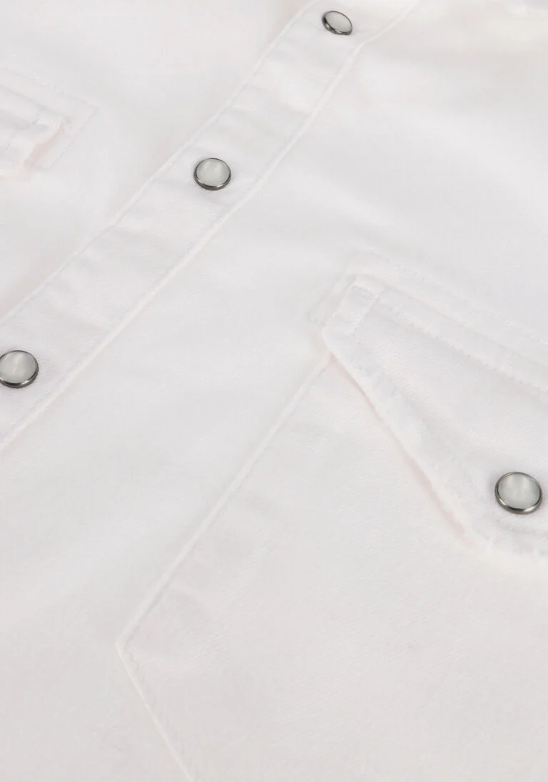 PUREWHITE witte purewhite overshirt denim shirt with pressbuttons and pockets on chest