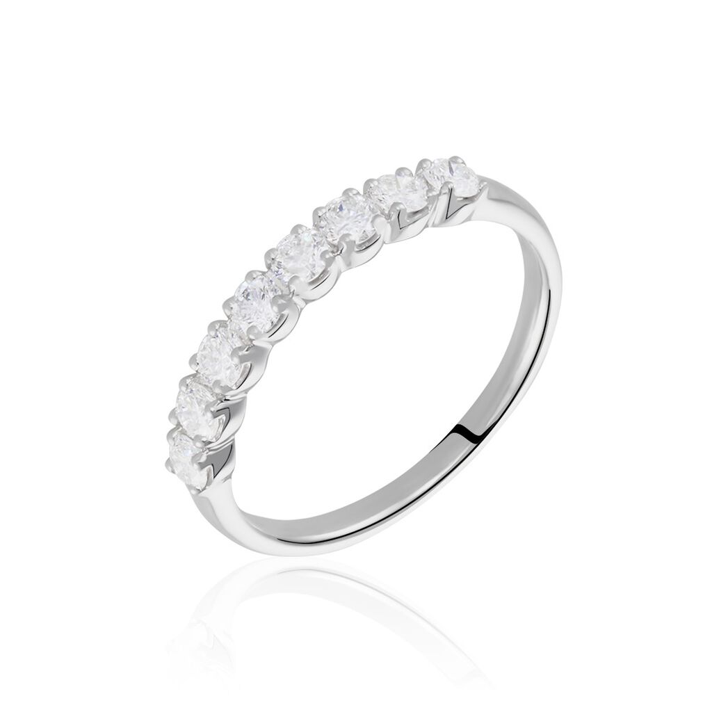 Demi-alliance Or Blanc  Eloisa Diamant Synthetique