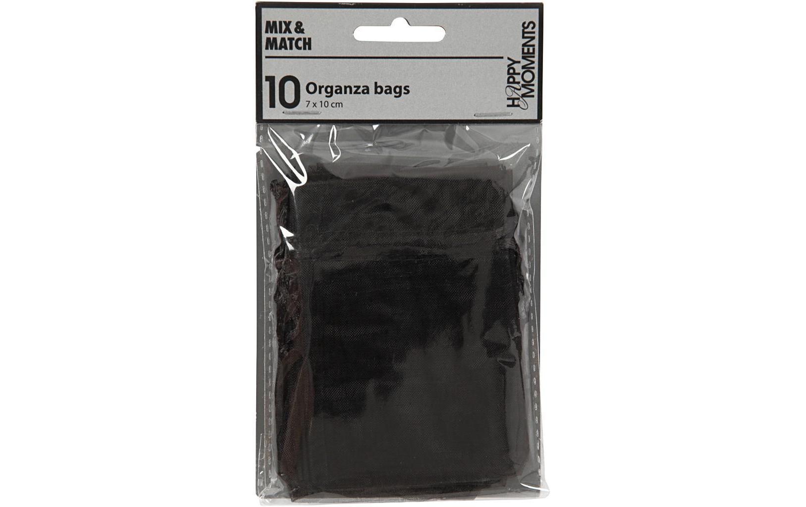Organzabeutel Organza 7 x 10 cm Schwarz, 10 StückOrganzasäckchen