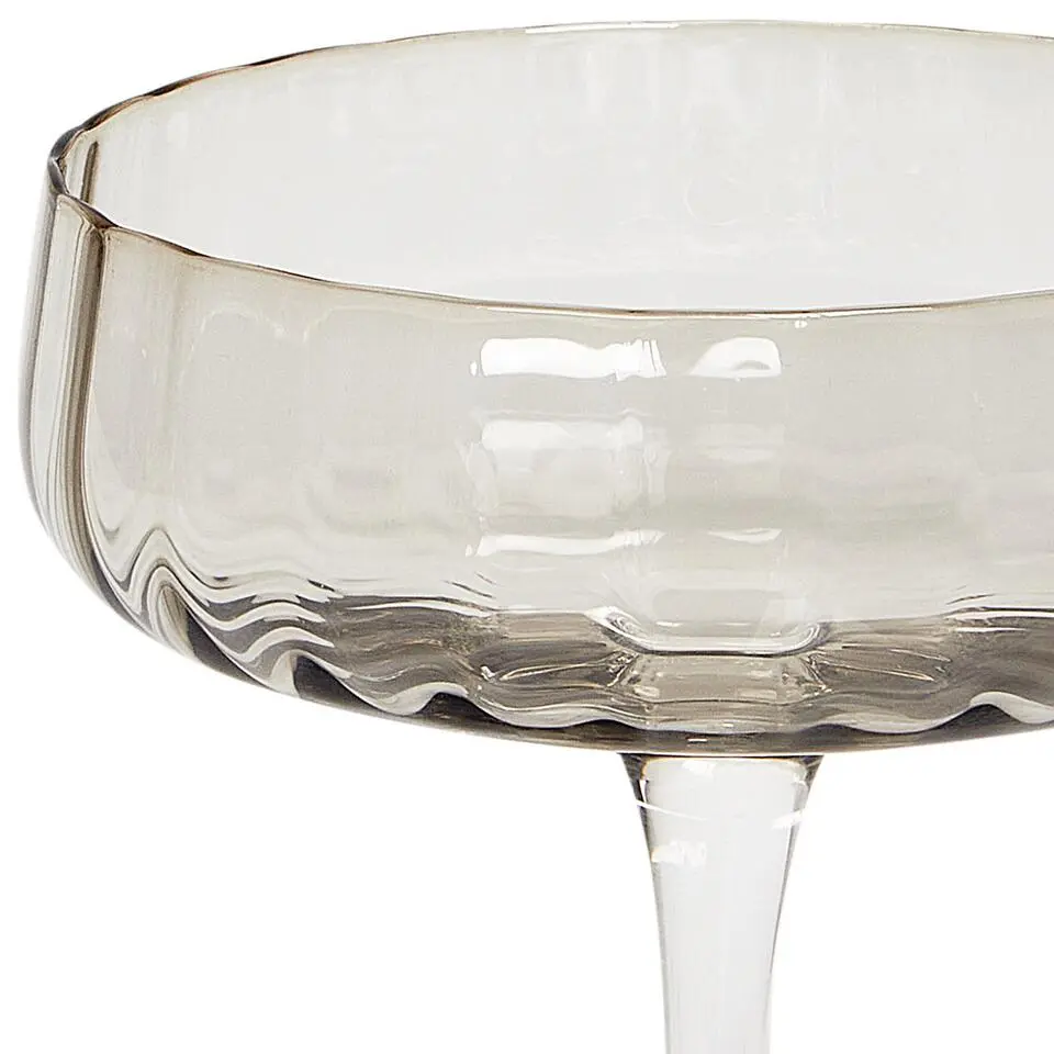 QUARTZ - Champagnecoupe set van 4 - Grijs - Glas