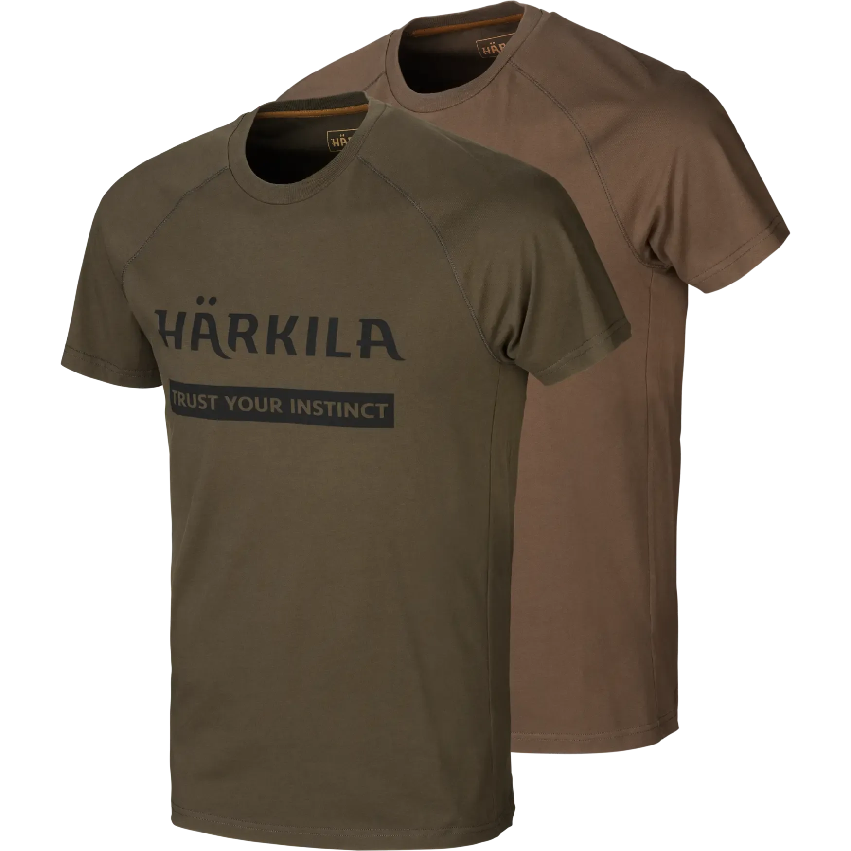 Härkila Men's Härkila Logo T-Shirt 2-Pack Willow Green/Slate Brown