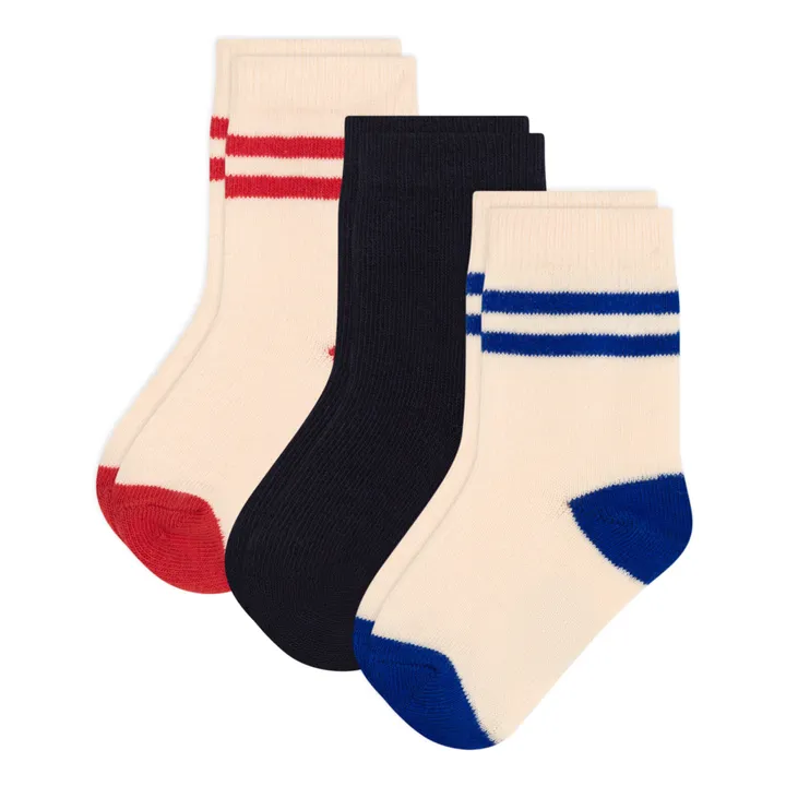 Petit Bateau Lot 3 Chaussettes Rayures | Beige