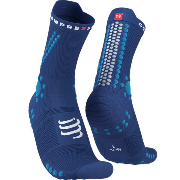 Chaussette running COMPRESSPORT PRO RACING SOCKS V4.0 TRAIL SODALITE/FLUO BLUE