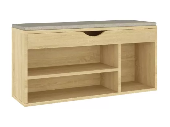 Banc à chaussures coussin Chêne Sonoma 104x30x49 cm Aggloméré