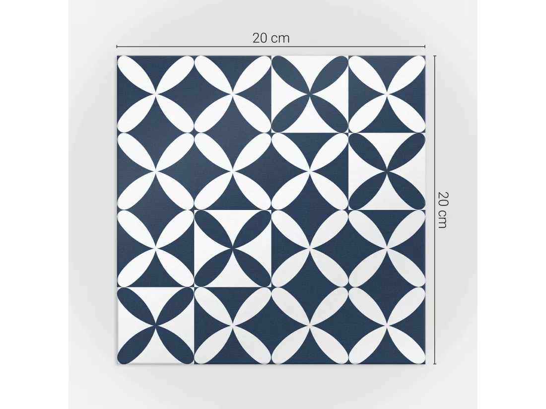 Carreaux autocollants PVC, Carrelage PVC adhésif - 20x20x20 - Motif de fleurs géométriques