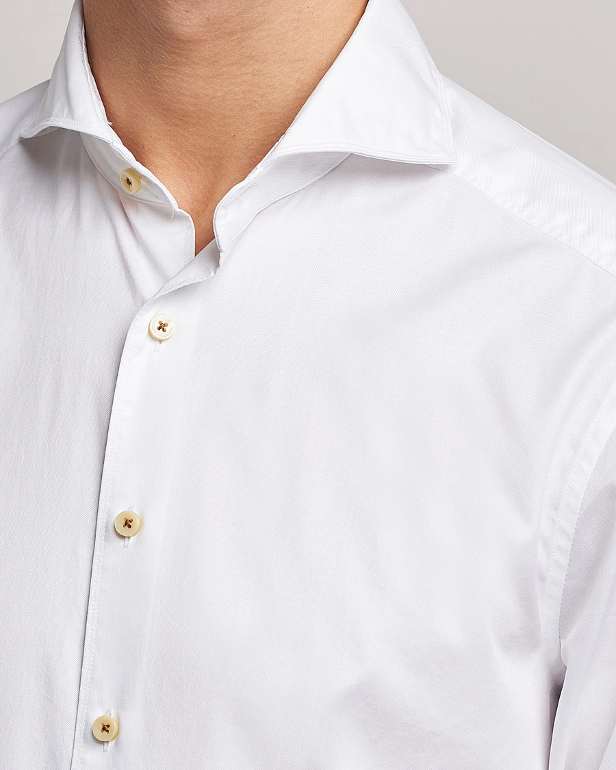 Stenströms Slimline X-Long Sleeve Washed Cotton Shirt White