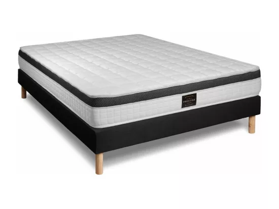 Ensemble Supérieur 140x200 Mémoire de forme 3 zones sommier noir