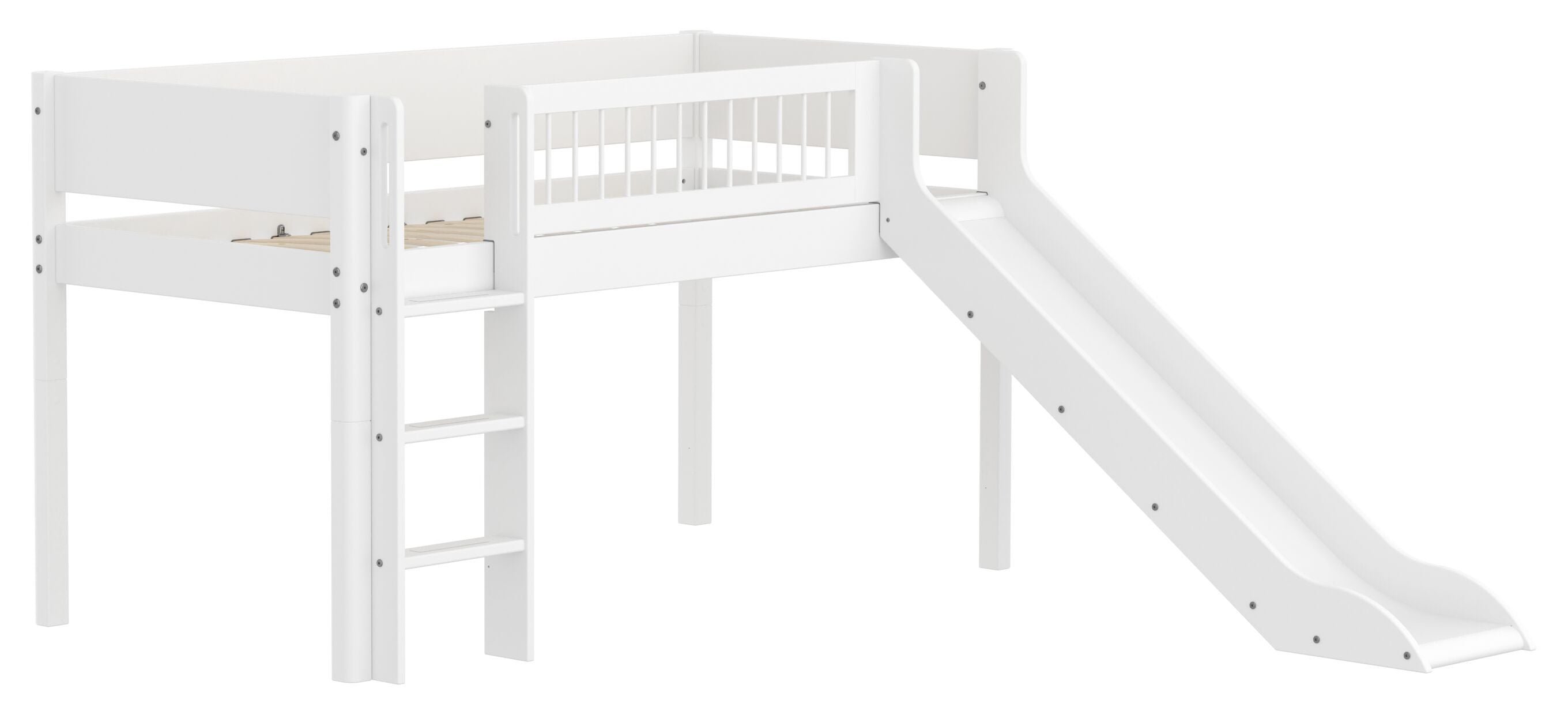 Flexa WHITE Halbhochbett - Weiss / B: 250.0 cm x T: 210.0 cm x H: 120.0 cm