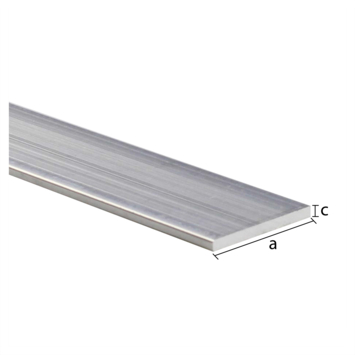 Profiel plat aluminium brut 15x2x1000mm