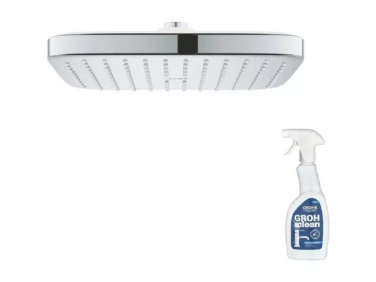 Douche de tête GROHE Quickfix Vitalio Comfort 250 Cube + nettoyant GrohClean