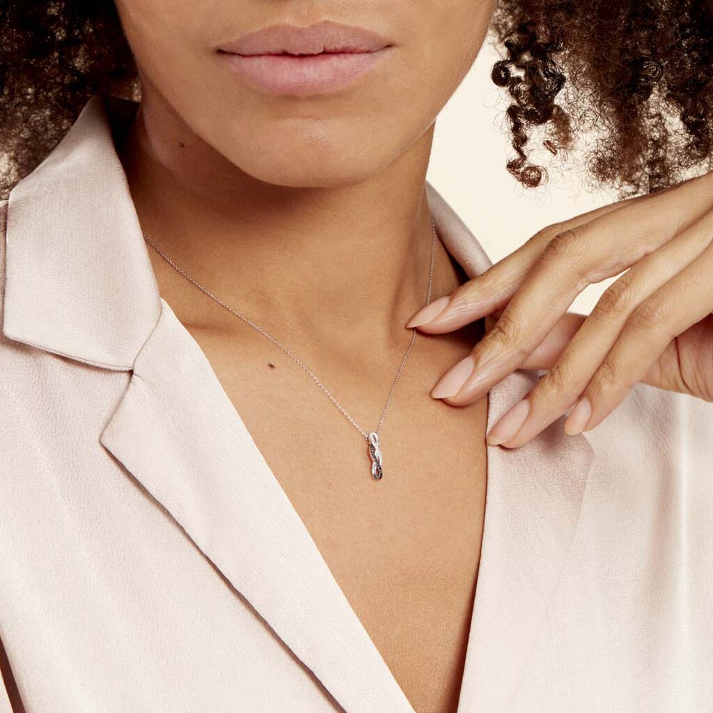 Collier Callune Or Blanc Diamant