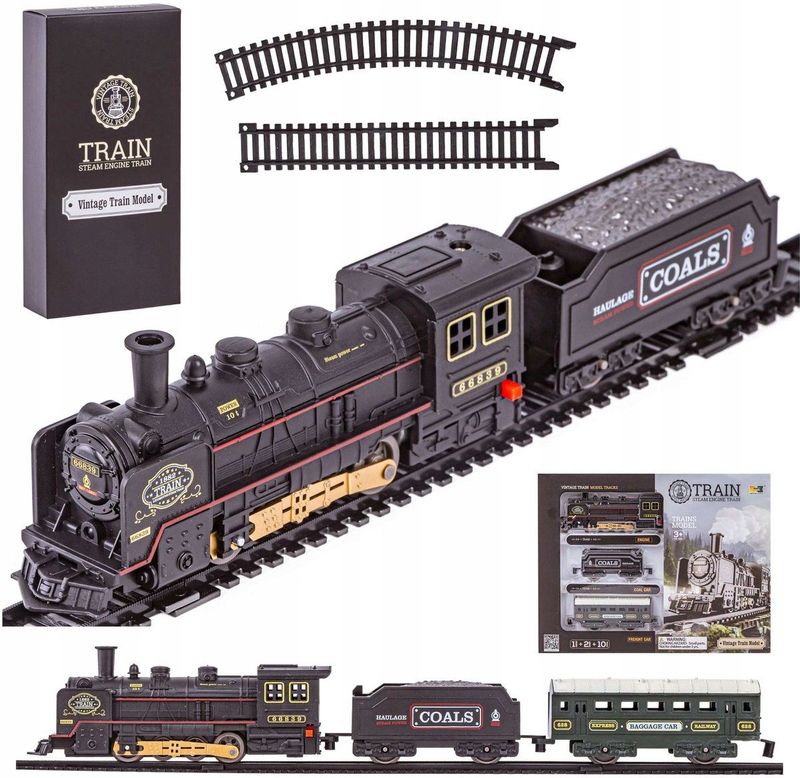 Elektrische Stoomlocomotief met 2 Wagons - Licht & Geluid