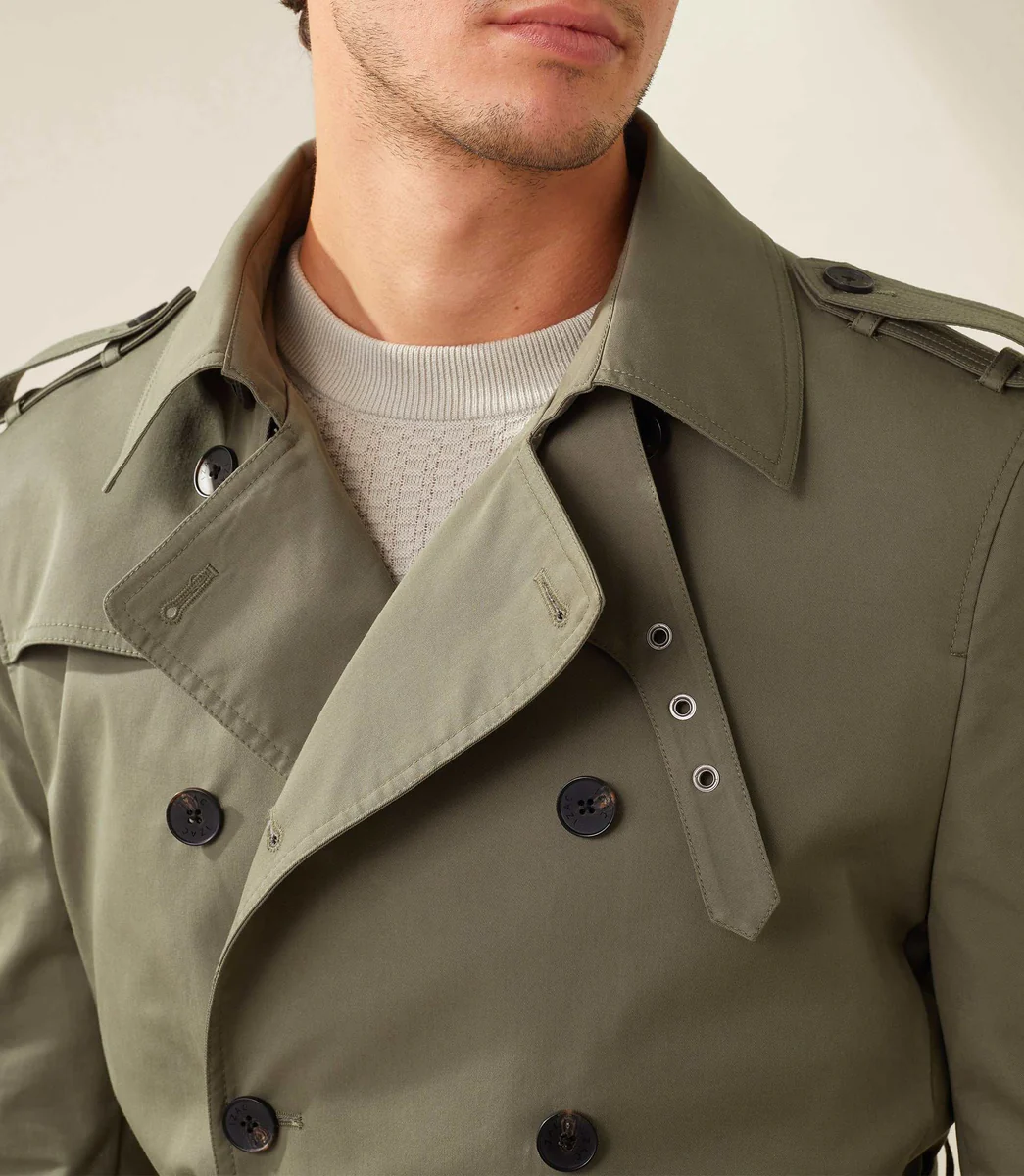 Trench croise kaki 