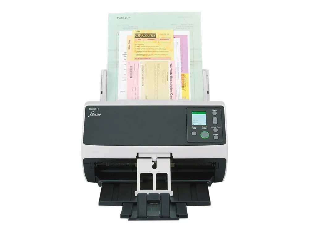 Ricoh fi-8190 - Dokumentscanner - Dual CIS - Duplex - 216 x 355.6 mm - 600 dpi x 600 dpi - op til 90 ppm (mono) / op til 90 ppm (farve) - ADF (100 ark) - op til 13000 scanninger pr. dag - USB 3.2 Gen 1, Gigabit LAN