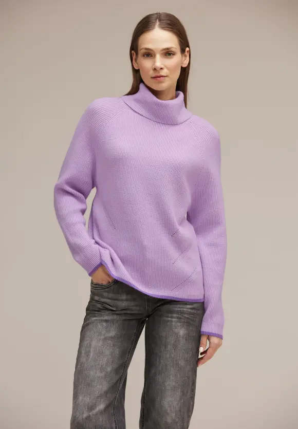 Rollkragenpullover - soft pure lilac melange