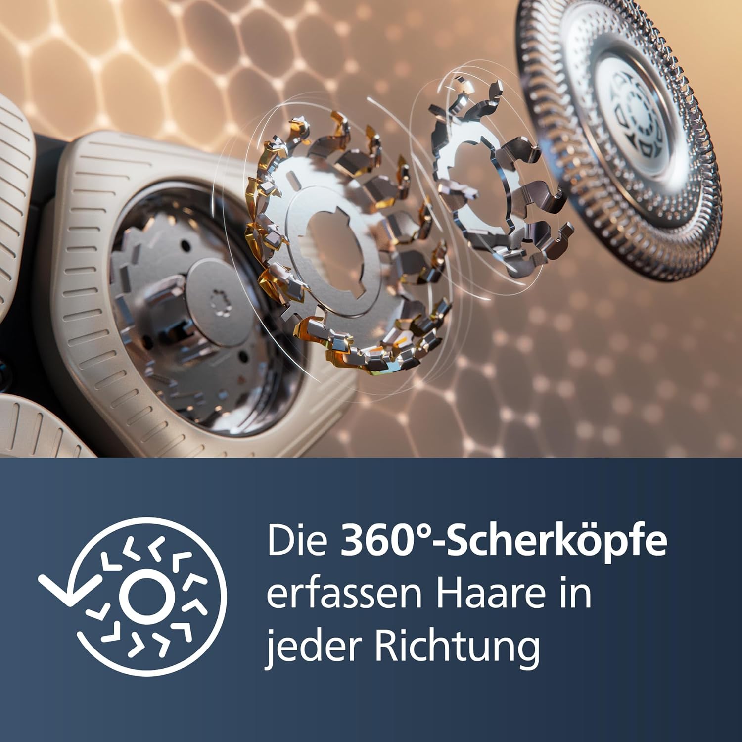PHILIPS Shaver S9000 Prestige, elektrischer Nass- und Trockenrasierer, Gold, SkinIQ Technologie, Reiseetui, Qi-Ladepad, Präzisionstrimmer, Nasenhaartrimmer und Reinigungsstation, Modell SP9882/36