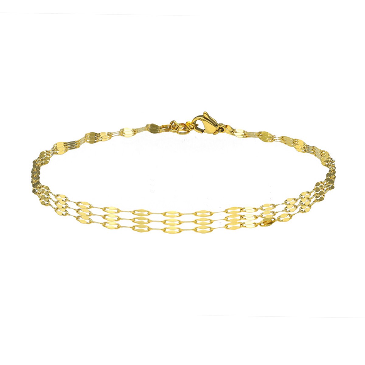 Sixty Stones - 60 - Chaîne De Cheville Triples Chaines Doré - 25 X 0,4 Cm-