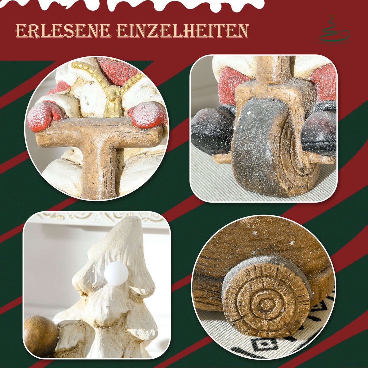HOMCOM Kerstdecoratie, 36L x 21B x 44H cm, kunststof, veelkleurig