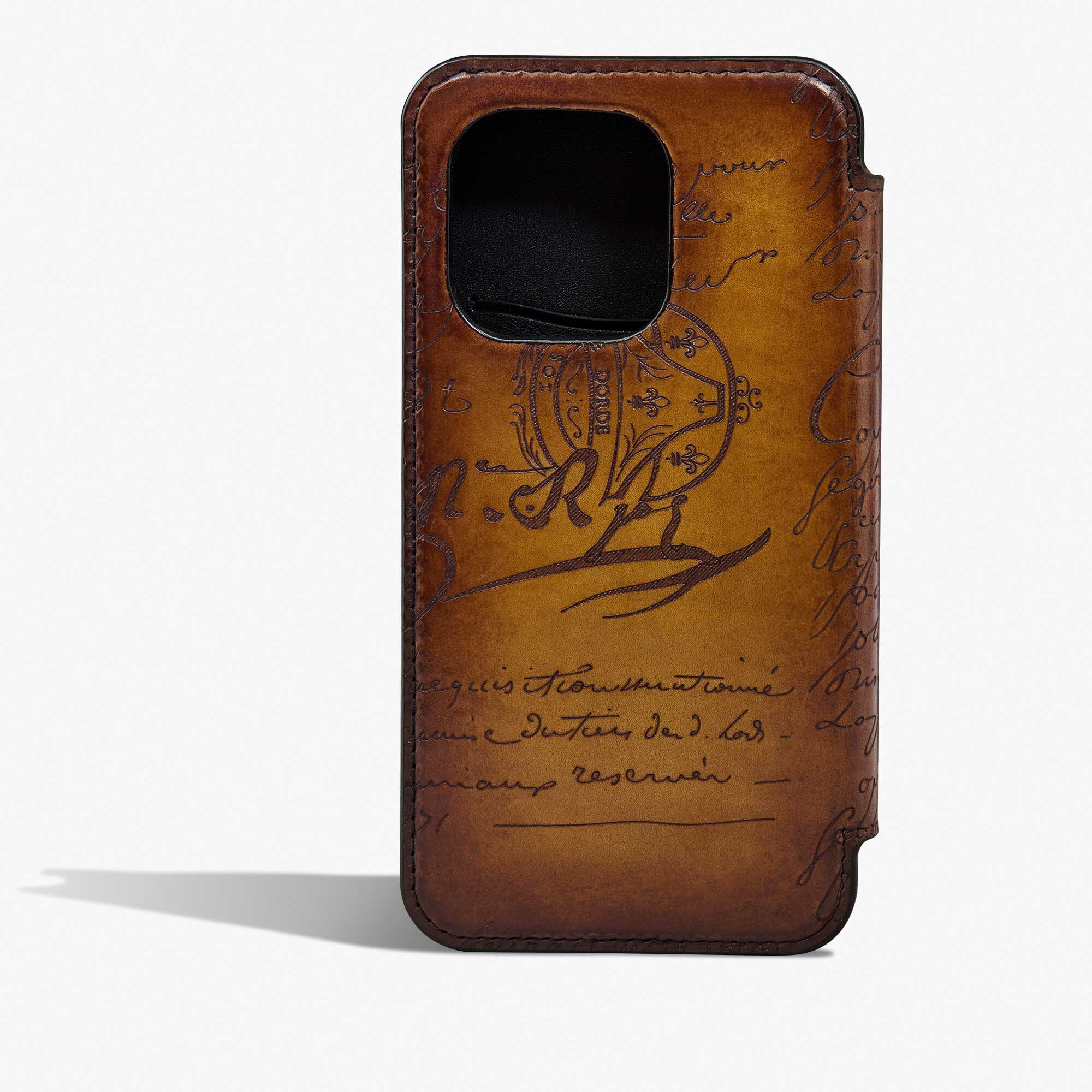 Étui iPhone 15 Pro Folio En Cuir Scritto