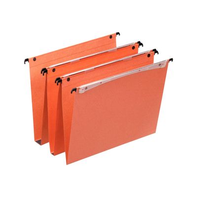 Esselte Dual - 25 Dossiers suspendus pour tiroirs - fond 15 mm - orange