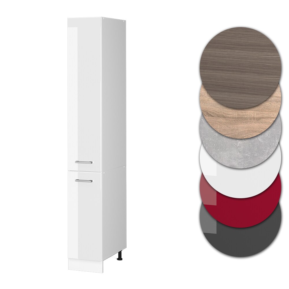 Vicco Apothekerhochschrank Küchenschrank Küchenzeile R-Line 30 cm Weiß Hochglanz